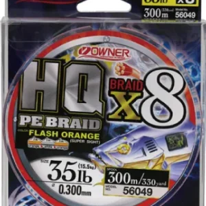 TRESSE OWNER HQ PE BRAID 8X 300m Orange Flash