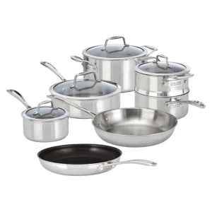 Batterie de cuisine en acier inoxydable Vista Clad 10 pièces – ZWILLING