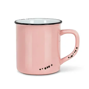Tasse en grès effet émail rose 414 ml