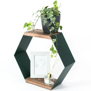 Étagère murale flottante en forme d'hexagone