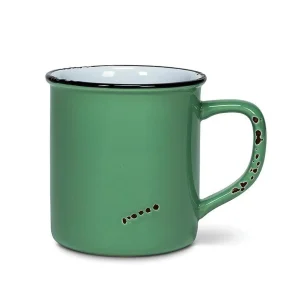 Tasse en grès effet émail vert forêt 414 ml
