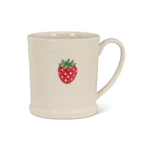Tasse en grès fraise avec rebord 355 ml