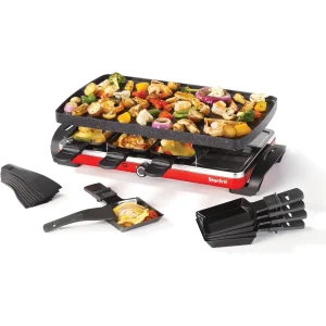 Gril raclette électrique 8 personnes plaque réversible – Starfrit