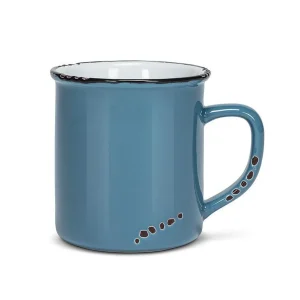Tasse en grès effet émail denim bleu 414 ml