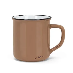 Tasse en grès effet émail taupe 414 ml