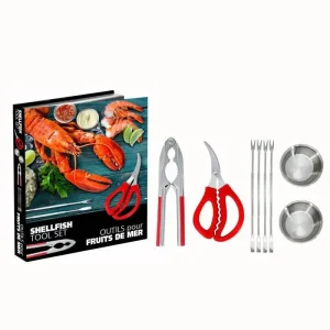 Ensemble d’outils pour fruits de mer 8 pièces acier inoxydable – Natural Living