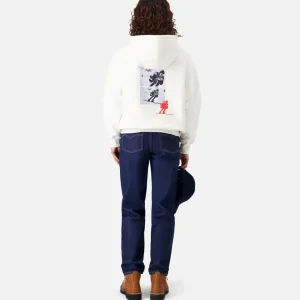 HOODIE FEMME LOGO SKIEUR ÉCRU