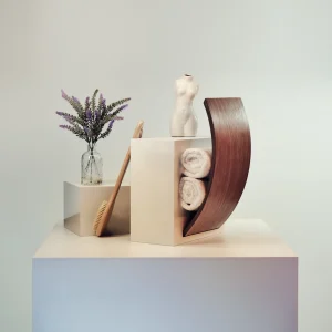 Porte-serviettes en bois Lune