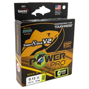 Tresse PowerPro Super 8 Slick V2 275M Jaune Moonshine