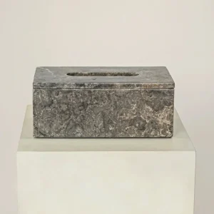 Boîte à mouchoirs en marbre gris - Crusoë