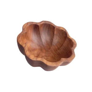 Bol en bois de teck en forme de fleur - Crusoë