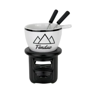 Ensemble à fondue avec base noire 12,5 cm