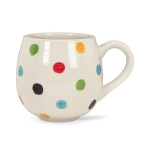 Tasse en grès beige avec pois multicolores 473 ml