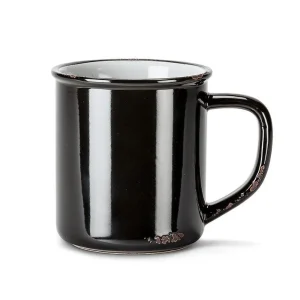 Tasse en grès effet émail noir 414 ml