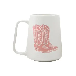 Tasse en céramique botte de Cowboy rose 590 ml