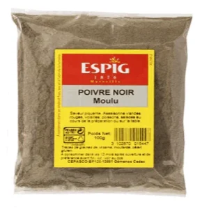Poivre Noir moulu Espig 100G