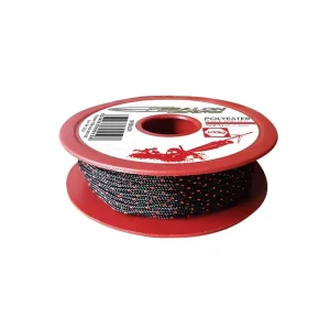 Polyester 100K noir/rouge – 1,6mm/50m (100 DaN)