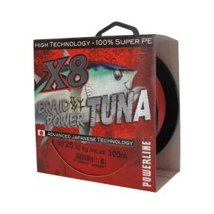 Tresse Powerline BRAID POWER ROUGE TUNA 300M