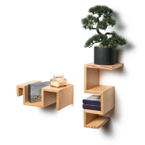 Wooden Geometric Shelf Small (Set of 2)
